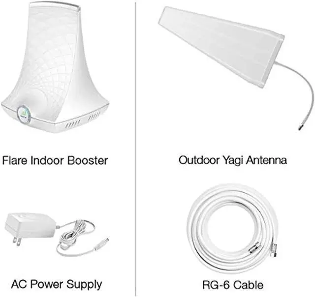 Alt view image 2 of 11 - SureCall FlareDB+ Cell Phone Signal Booster for Working from Home | Boosts Verizon, AT&T, T-Mobile | Integrated Indoor Antenna for Easy Install | Covers up to 3500 sq ft, White (SC-FlareDB)