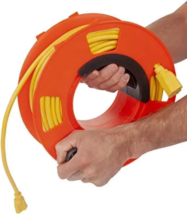 Alt view image 10 of 11 - BAYCO KW-110 Cord Storage Reel, Hand Operated, 16 AWG, Orange Reel Color, No