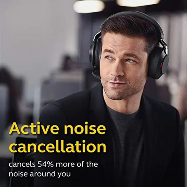 Alt view image 6 of 19 - Jabra Evolve2 85 UC Wireless Headphones with Link380a, Stereo, Black - Wireless Bluetooth Headset for Calls and Music, 37 Hours of Battery Life, Advanced Noise Cancelling Headphones