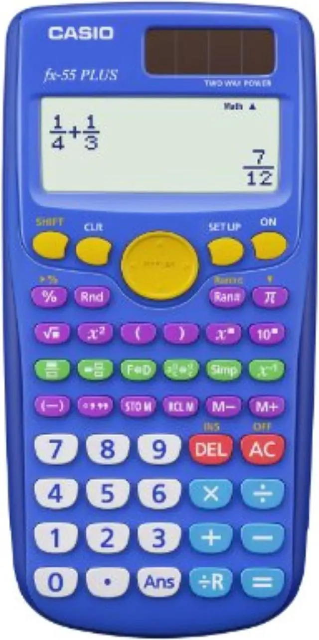 Alt view image 8 of 8 - Casio fx-55Plus Fraction Scientific Calculator