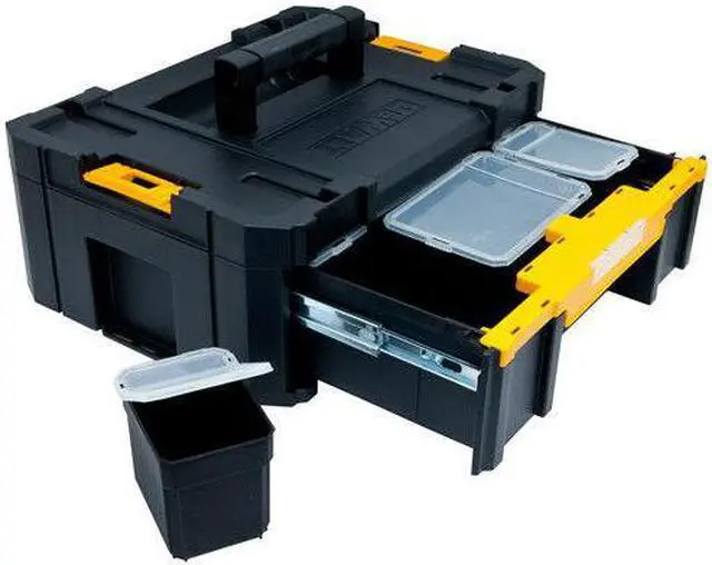 Alt view image 2 of 3 - Dewalt DWST17803 12-1/4 in. x 16-3/4 in. x 6-7/8 in. TSTAK III Single Deep Drawer Organizer - Black/Yellow