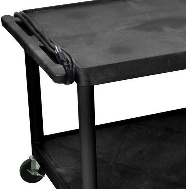 Alt view image 6 of 9 - Luxor LP27E-B 2 Shelves AV Carts Black