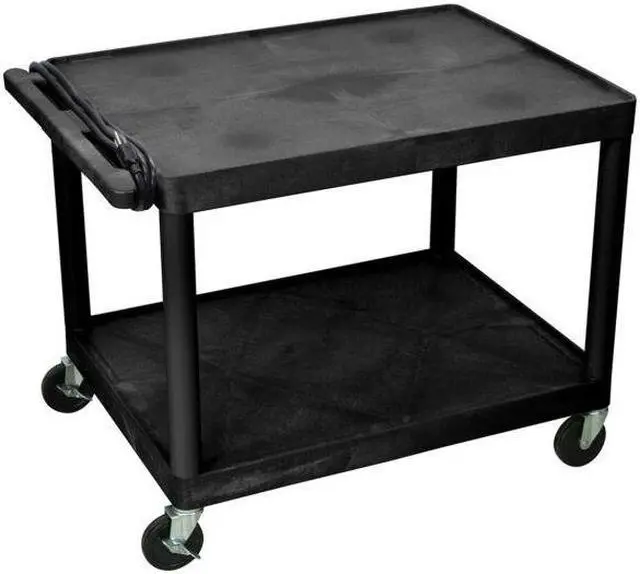 Alt view image 5 of 9 - Luxor LP27E-B 2 Shelves AV Carts Black