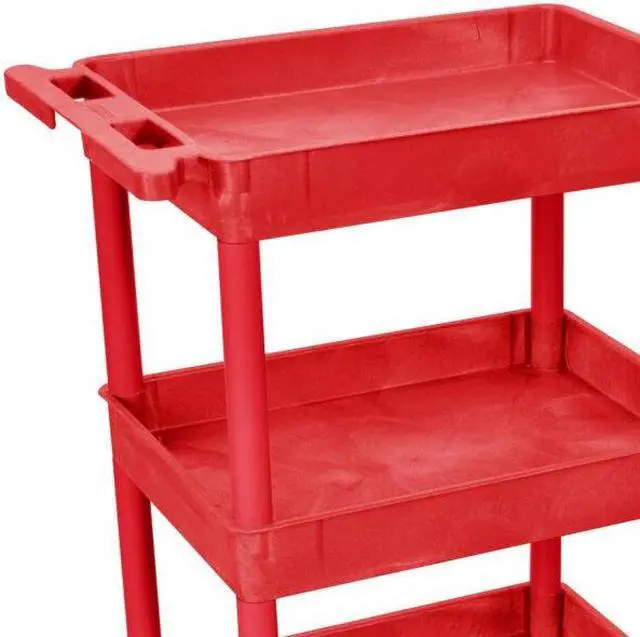 Alt view image 6 of 13 - Luxor Red 3 Tub Tall Utility Cart