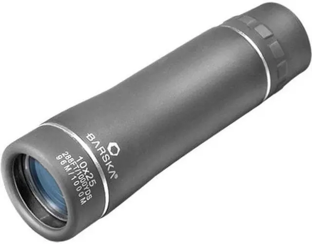 Alt view image 5 of 9 - Barska 10x25 Trend Roof BK-7 Prism Rubber Armor Monocular, Grey