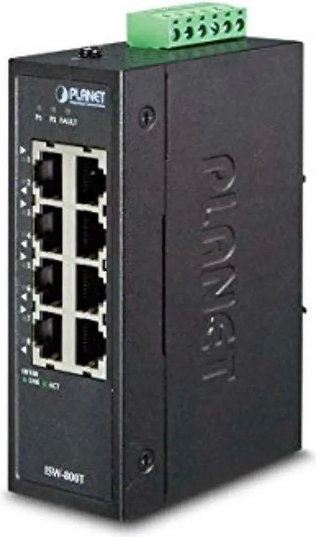 Alt view image 6 of 7 - Planet ISW-800T IP30 Compact Size 8-Port 10/100TX Industrial Fast Ethernet Switch (-40~75 degrees C)