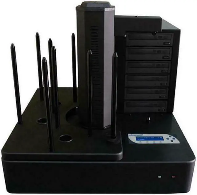 Alt view image 5 of 8 - Vinpower Digital AERO660-S6T-BK Aero 6 Target Robotic Automatic DVD CD Disc Duplicator Tower 660 Disc Capacity and 500GB Hard Drive