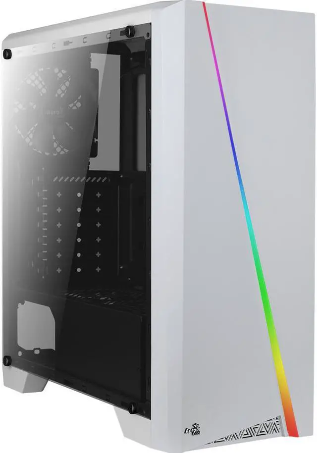 Alt view image 9 of 16 - AeroCool Mid Tower case Cylon White RGB with built-in Card Reader.