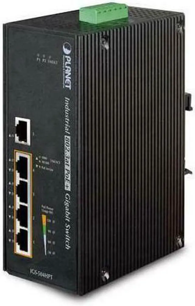 Alt view image 8 of 8 - Planet IGS-504HPT Industrial 5-Port Gigabit Switch w/ 4-Port 802.3at PoE+