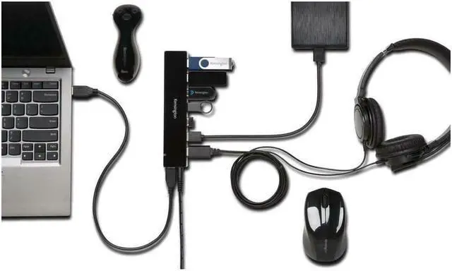 Alt view image 8 of 19 - Kensington K39123AM USB 3.0 7-Port Hub with Charging
