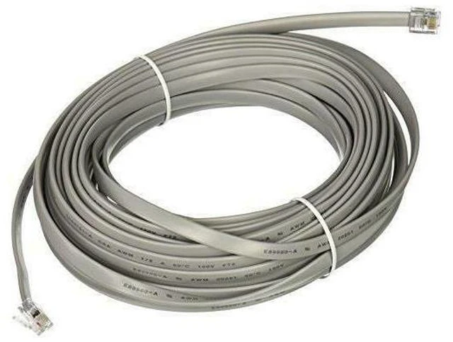 Alt view image 8 of 10 - Cables To Go Model 08115 50 ft. RJ12 6P6C Straight Modular Cable Male to Male