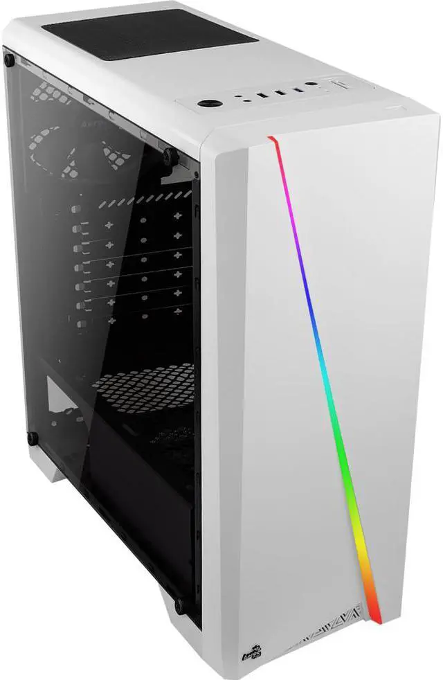 Alt view image 11 of 16 - AeroCool Mid Tower case Cylon White RGB with built-in Card Reader.