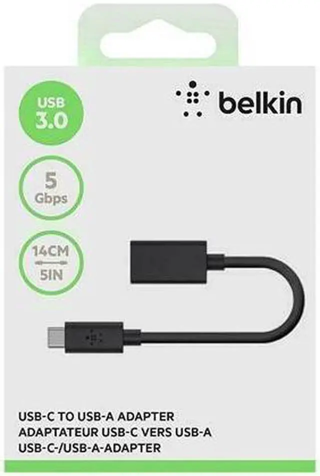 Alt view image 5 of 9 - Belkin F2CU036BTBLK Black 3.0 USB-C to USB-A Adapter (USB Type-C)