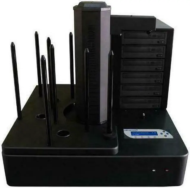 Alt view image 8 of 8 - Vinpower Digital AERO660-S6T-BK Aero 6 Target Robotic Automatic DVD CD Disc Duplicator Tower 660 Disc Capacity and 500GB Hard Drive