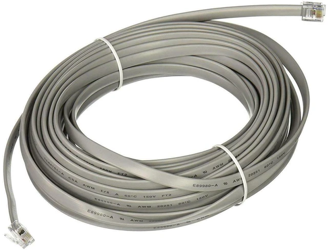 Alt view image 7 of 10 - Cables To Go Model 08115 50 ft. RJ12 6P6C Straight Modular Cable Male to Male