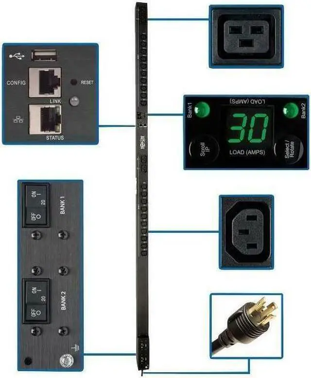 Alt view image 3 of 15 - Tripp Lite PDUMV30HVNETLX 24-Outlet PDU