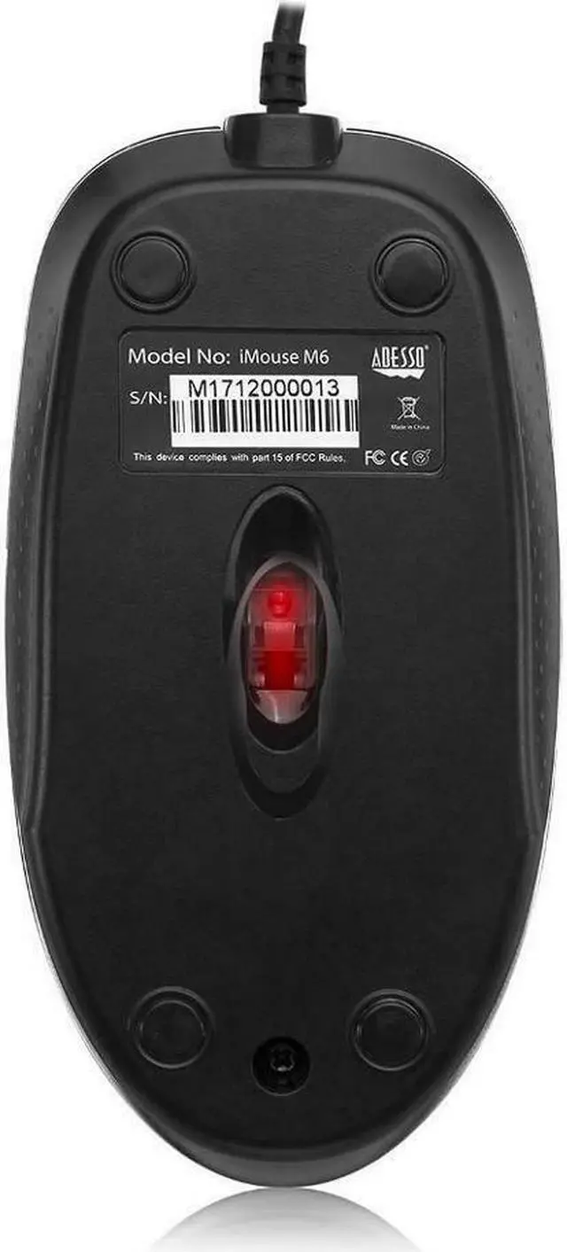 Alt view image 11 of 20 - ADESSO iMouseM6 Black 3 Buttons 1 x Wheel USB Wired Optical Mouse