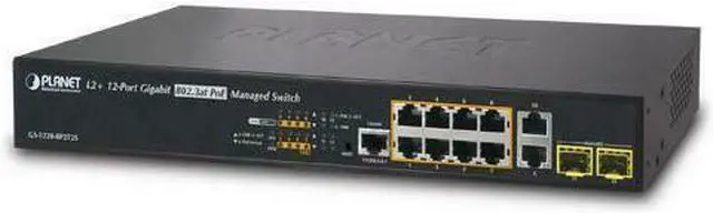 Alt view image 3 of 4 - Planet GS-5220-8P2T2S L2+ 8-Port 10/100/1000T 802.3at PoE + 2-Port 10/100/1000T + 2-Port 100/1000X SFP Managed Switch