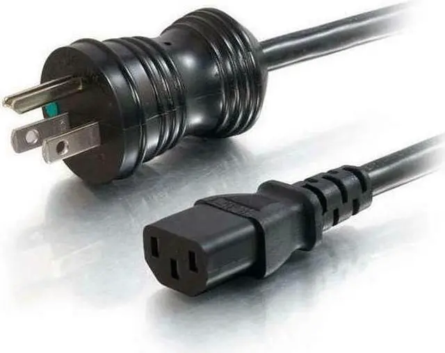 Alt view image 2 of 7 - C2G 48007 16 AWG Hospital Grade Power Cord - NEMA 5-15P to IEC320C13, TAA Compliant, Black (10 Feet, 3.04 Meters)