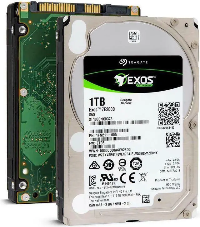 Alt view image 11 of 14 - Seagate Exos 7E2000 1TB 7200-RPM Dual-Port 512e SAS-12Gb/s 128MB-Cache 2.5-Inch Enterprise Capacity Data Center Hard Disk Drive (ST1000NX0373)
