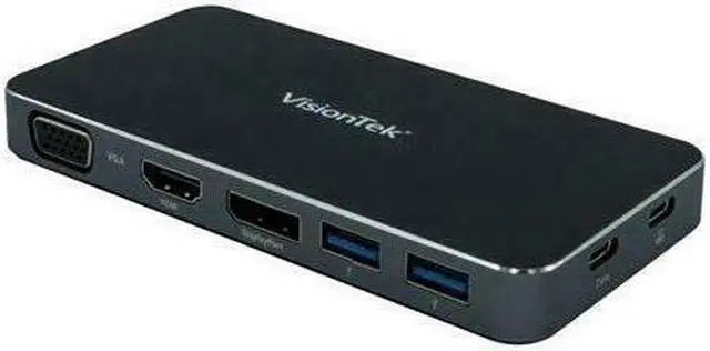 Alt view image 2 of 20 - VisionTek USB C Portable Dock - for Notebook/Desktop PC - 100 W - USB Type C - 5 x USB Ports - 2 x USB 3.0 - HDMI - VGA - DisplayPort - Wired