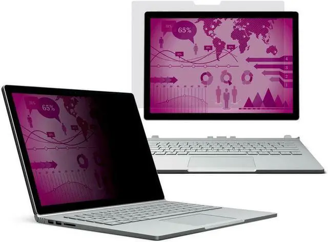 Alt view image 2 of 9 - 3M HCNMS001 High Clarity Filter - Notebook Privacy Filter - 13.5 Inch - Black - For Microsoft Surface Book