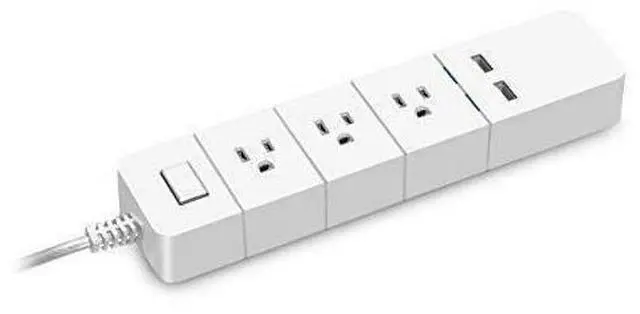 Alt view image 3 of 12 - Aluratek (ASHPS05F) - Eco4life Wi-Fi Smart Power Strip with Surge Protection for Home and Office (3 x AC Outlets, 2 x USB Ports), iOS & Android
