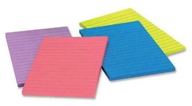 Alt view image 8 of 16 - Post-it 4621SSAU Super Sticky Rio de Janeiro Lined Pads, 4" x 6" - Assorted - Paper - Self-adhesive, Repositionable - 4/Pack
