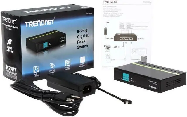 Alt view image 6 of 13 - Trendnet 5-Port Gigabit Poe+ Switch