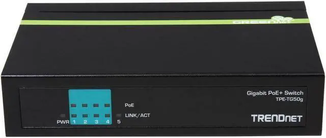 Alt view image 3 of 13 - Trendnet 5-Port Gigabit Poe+ Switch