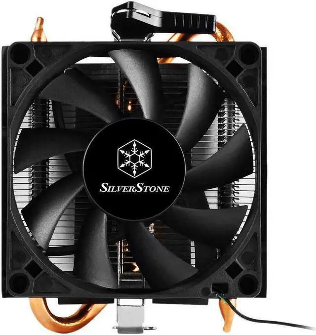 Alt view image 3 of 7 - Silverstone CPU Cooler 54mm high for low profile,6mm heatpipe *2 with al pin and 8015PWM fan only support AMD socket