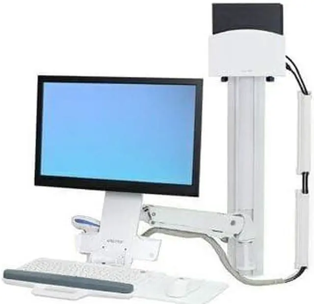 Alt view image 7 of 9 - Ergotron StyleView Wall Mount for Monitor, CPU, Keyboard, Scanner, Mouse - White - 24" Screen - 29