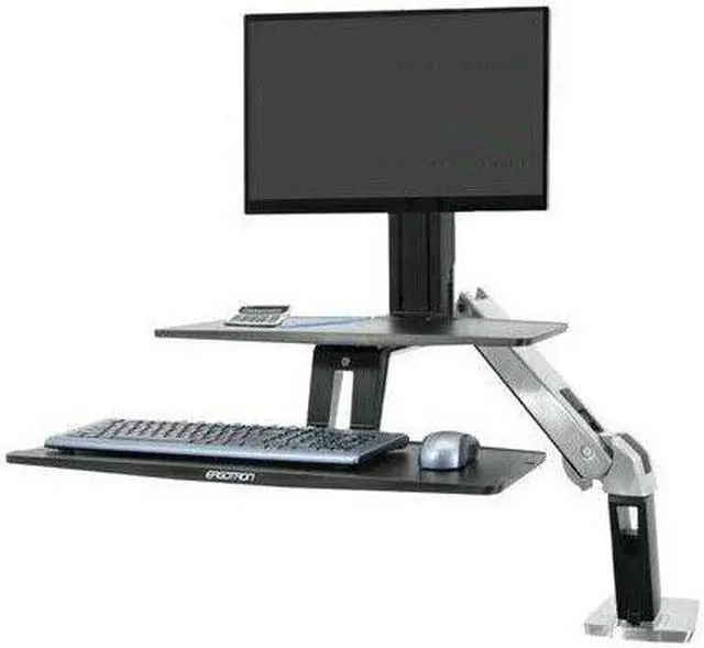 Alt view image 7 of 16 - Ergotron Workfit-a with suspended Keyboard, Single Ld - 24-390-026