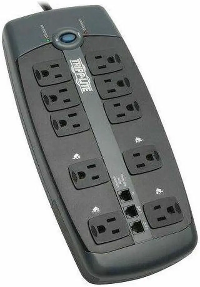Alt view image 3 of 20 - Tripp Lite TLP1008TEL 8ft. 10 Outlets 2395 Joules Protect It! Surge Suppressor