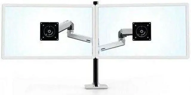 Main image of LX DUAL STACKING ARM, TALL POLE, BRIGHT WHITE, GRAY ACCENTS