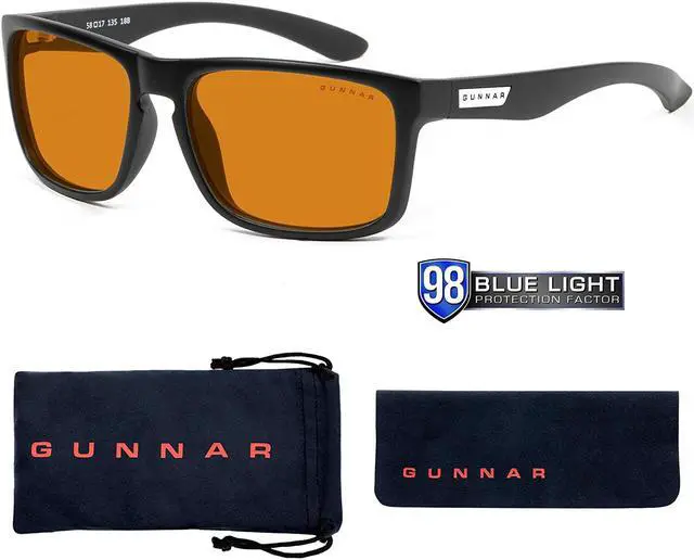 Alt view image 2 of 8 - GUNNAR INTERCEPT Onyx Frame (Amber Max Lens) Tint 98% Blue Light & 100% UV Protection, INT-00112