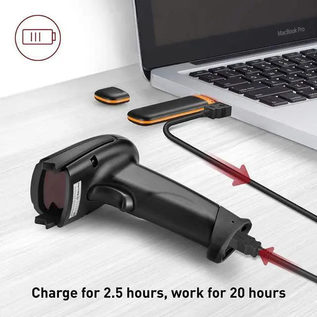 Alt view image 12 of 17 - TaoTronics TT-BS012 Wireless Cordless Handheld Barcode Scanner Reader Kit