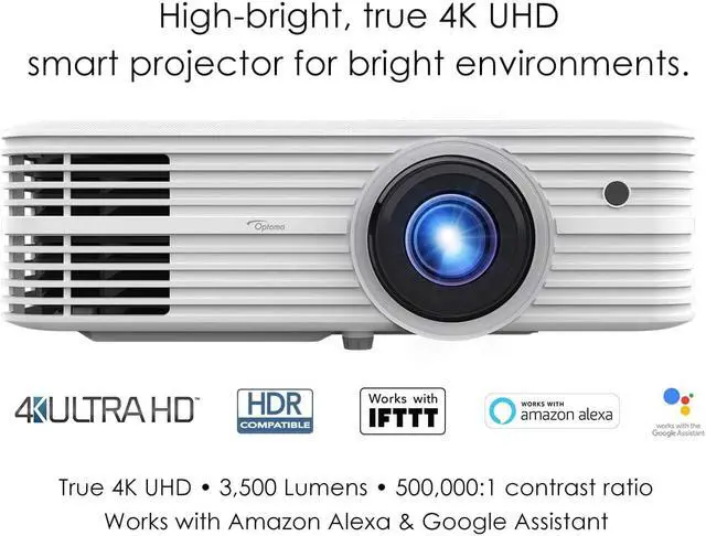 Alt view image 8 of 13 - Optoma UHD52ALV Voice Assistant-Compatible DLP Projector for Lights-On Viewing