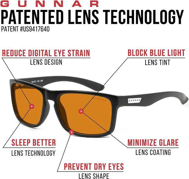 Alt view image 5 of 8 - GUNNAR INTERCEPT Onyx Frame (Amber Max Lens) Tint 98% Blue Light & 100% UV Protection, INT-00112