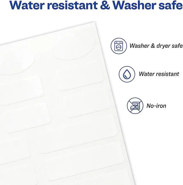 Alt view image 8 of 14 - Avery No-Iron Clothing Labels, Assorted Shapes & Sizes, 45 Labels