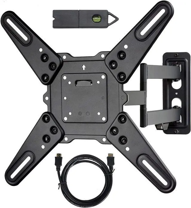 Alt view image 8 of 14 - VideoSecu Full Motion Articulating TV Wall Mount for most 26-55" LCD LED HDTV UHD, Long Arm Tilt Swivel TV Mount Bracket with Max VESA 400x400mm, Loading 88lbs, Cable Management BJZ