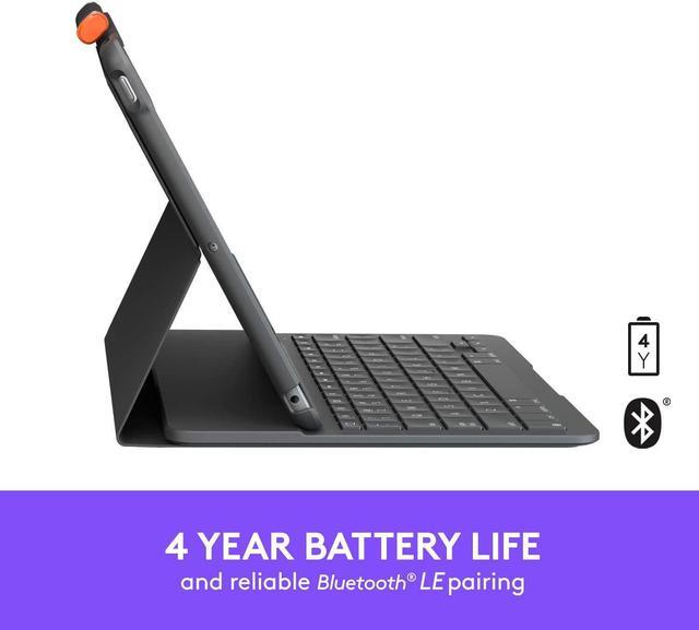 Alt view image 9 of 12 - Logitech Slim Folio Keyboard Case for Apple iPad 7th & 8th Gen 10.2" 920-009473