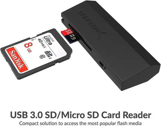 Alt view image 2 of 15 - Sabrent Mini USB 3.0 Micro SD and SD Card Reader (CR-UMSS)