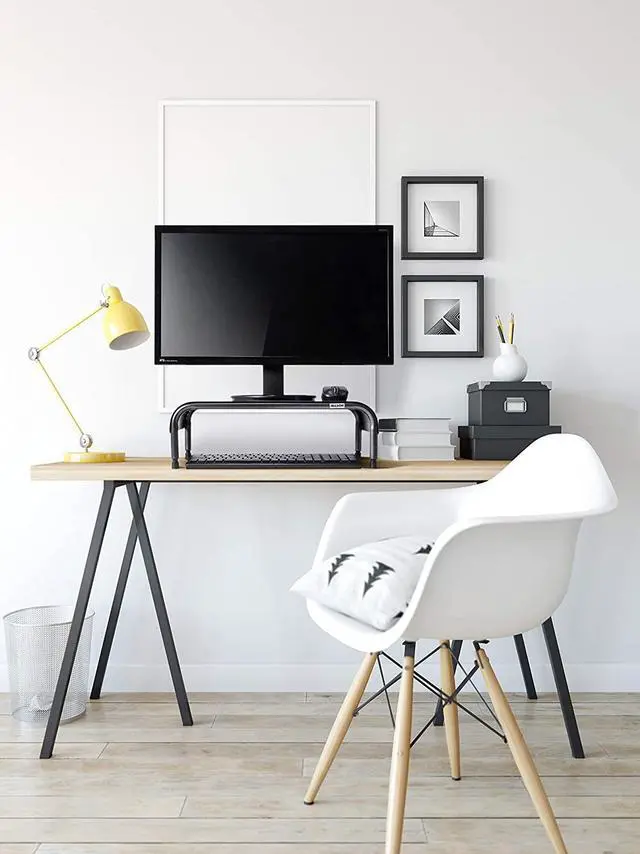 Alt view image 2 of 17 - Allsop Ergo 3 Metal Monitor Stand 10"x18"x6" Pearl/Black 31630