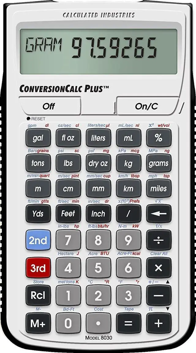 Alt view image 3 of 18 - CALCULATED INDUSTRIES 8030 Conversion Calculator Plus,Portable,LCD