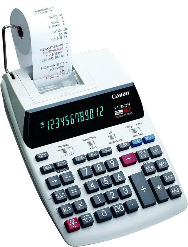 Alt view image 7 of 20 - Canon P170-DH-3 Printing Calculator Black/Red Print 2.3 Lines/Sec 2204C001