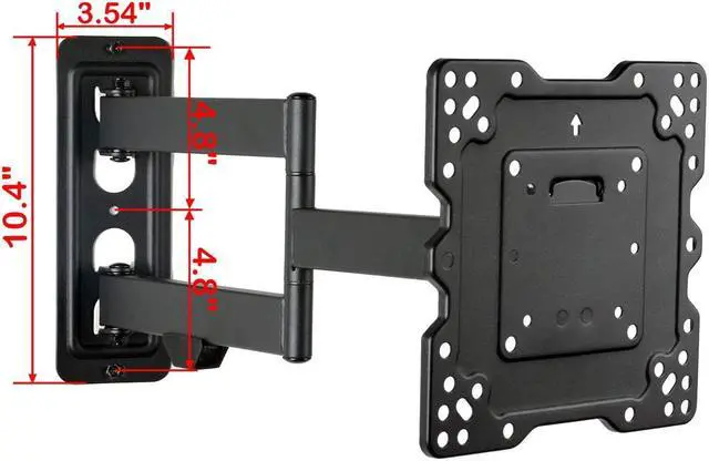 Alt view image 14 of 14 - VideoSecu Full Motion Articulating TV Wall Mount for most 26-55" LCD LED HDTV UHD, Long Arm Tilt Swivel TV Mount Bracket with Max VESA 400x400mm, Loading 88lbs, Cable Management BJZ