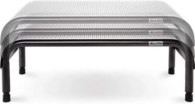Alt view image 5 of 17 - Allsop Ergo 3 Metal Monitor Stand 10"x18"x6" Pearl/Black 31630