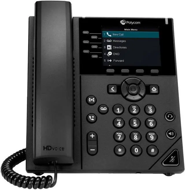 Alt view image 3 of 12 - Poly 350 Corded Desktop Wall Mountable IP Phone Black TAA PoE ONLY 220048830025