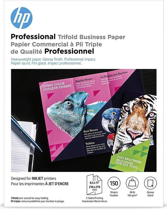 Alt view image 2 of 14 - HP Professional Trifold Business Glossy Brochure 4WN12A